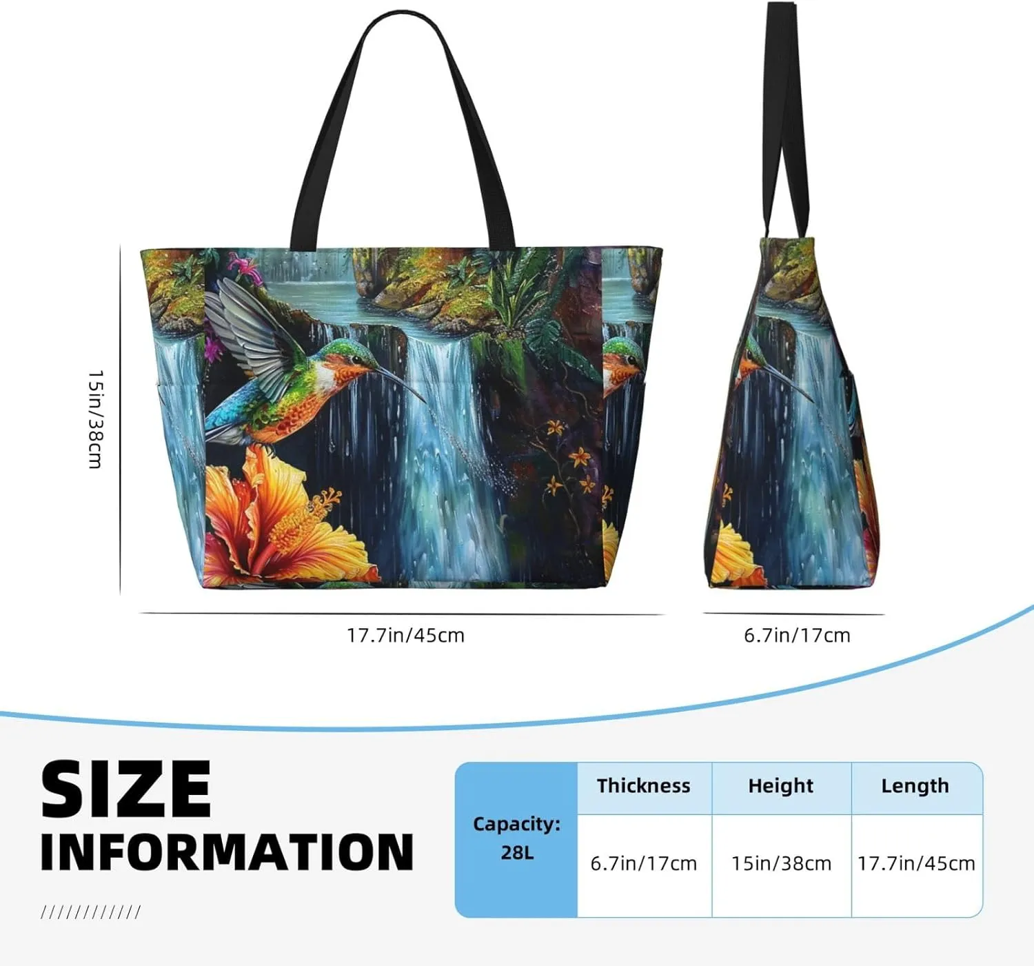 Women Large Beach Bag Travel Weekender Foldable Tote Bag for Pool Beach Vacation Gym