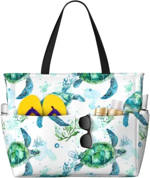 Women Large Beach Bag Travel Weekender Foldable Tote Bag for Pool Beach Vacation Gym