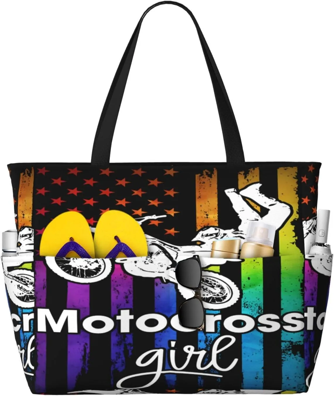 Women Large Beach Bag Travel Weekender Foldable Tote Bag for Pool Beach Vacation Gym