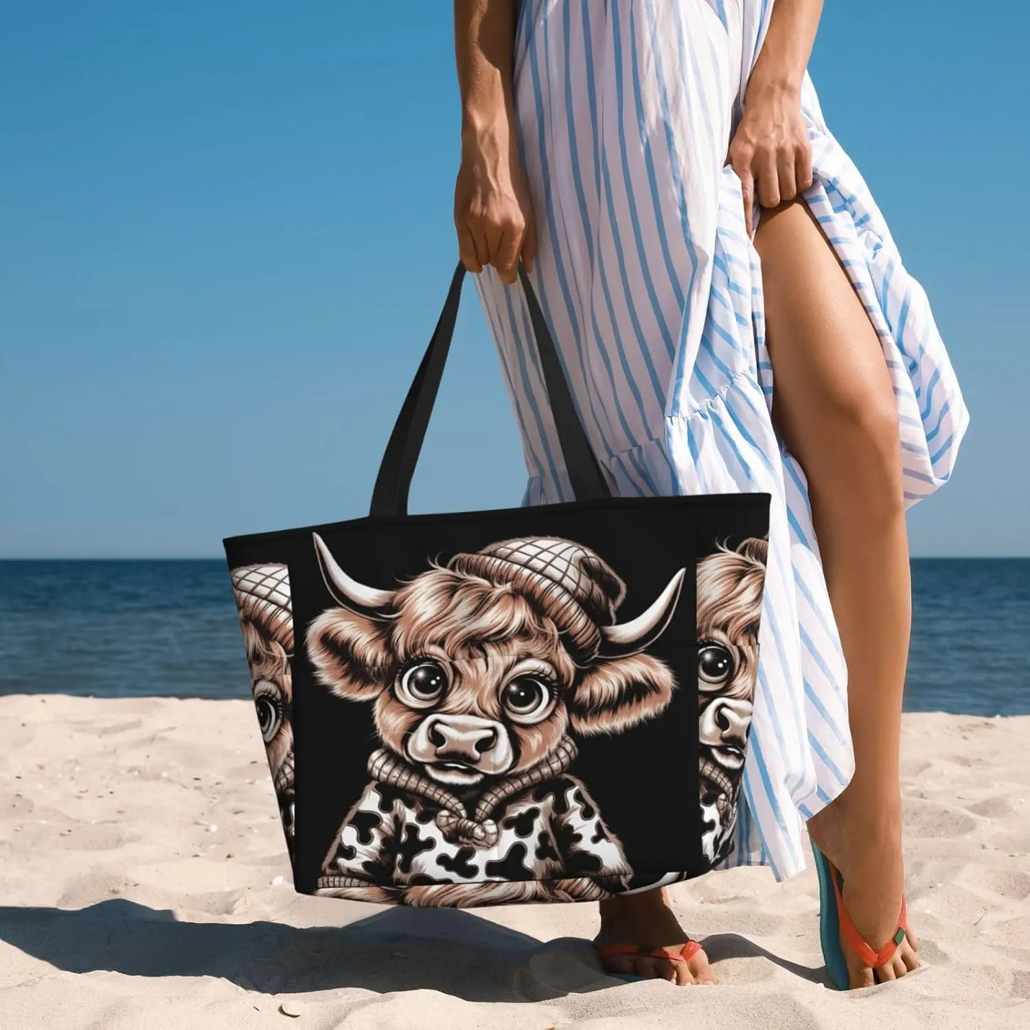 Women Large Beach Bag Travel Weekender Foldable Tote Bag for Pool Beach Vacation Gym