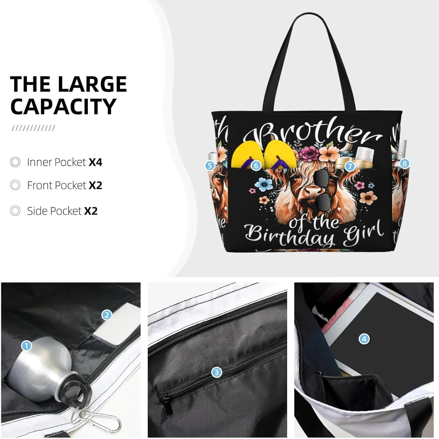 Women Large Beach Bag Travel Weekender Foldable Tote Bag for Pool Beach Vacation Gym