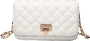 Women Leather Shoulder Bag Fashion Clutch Handbag Quilted Designer Crossbody Bag with Chain Strap