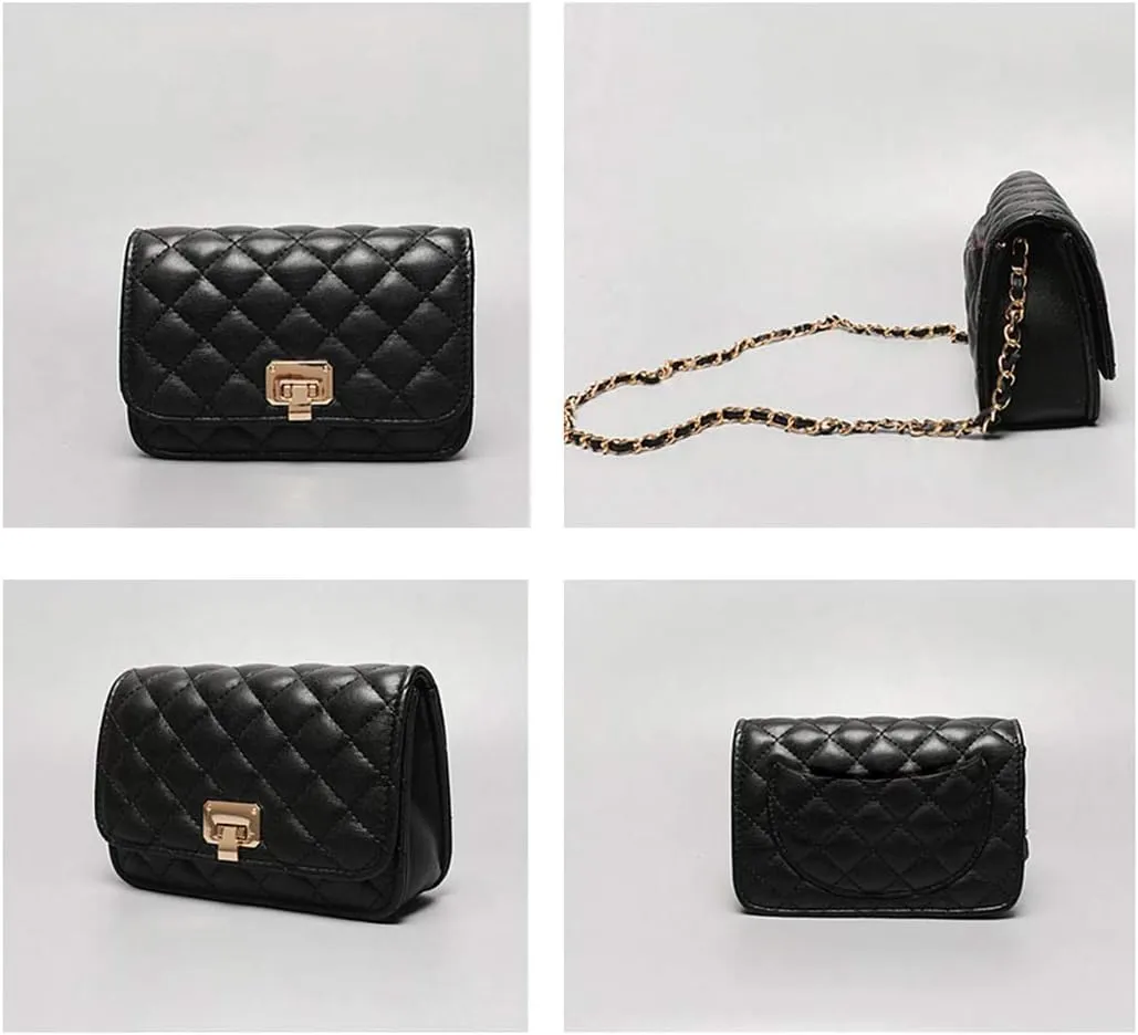 Women Leather Shoulder Bag Fashion Clutch Handbag Quilted Designer Crossbody Bag with Chain Strap