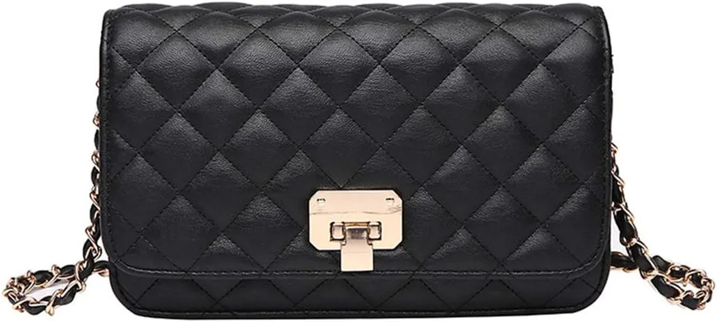 Women Leather Shoulder Bag Fashion Clutch Handbag Quilted Designer Crossbody Bag with Chain Strap