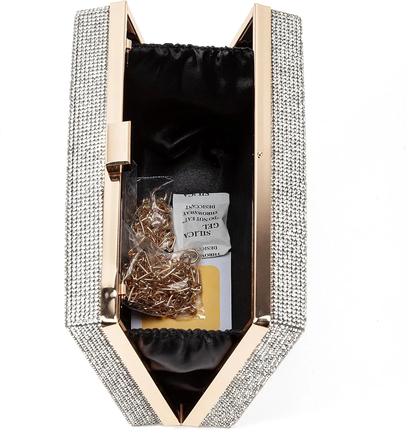 Women Retro Radio Shape Crossbody Bag Rhinestone Metal Vintage Evening Clutch Purses