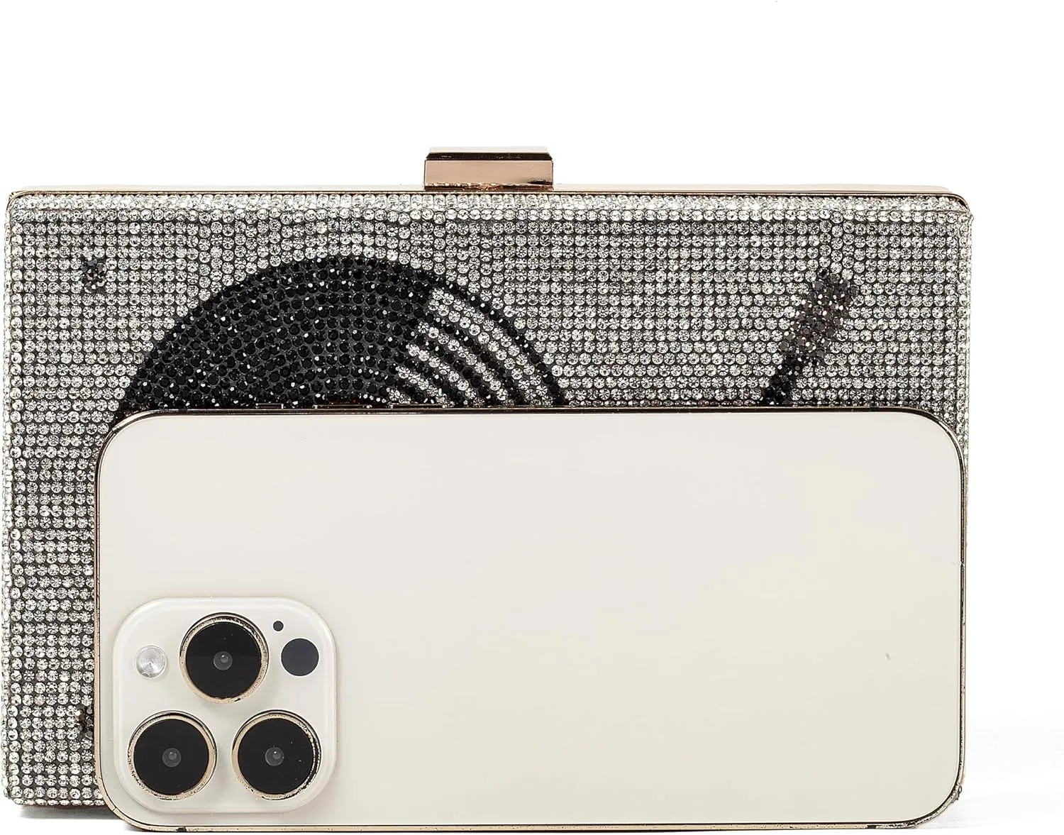 Women Retro Radio Shape Crossbody Bag Rhinestone Metal Vintage Evening Clutch Purses