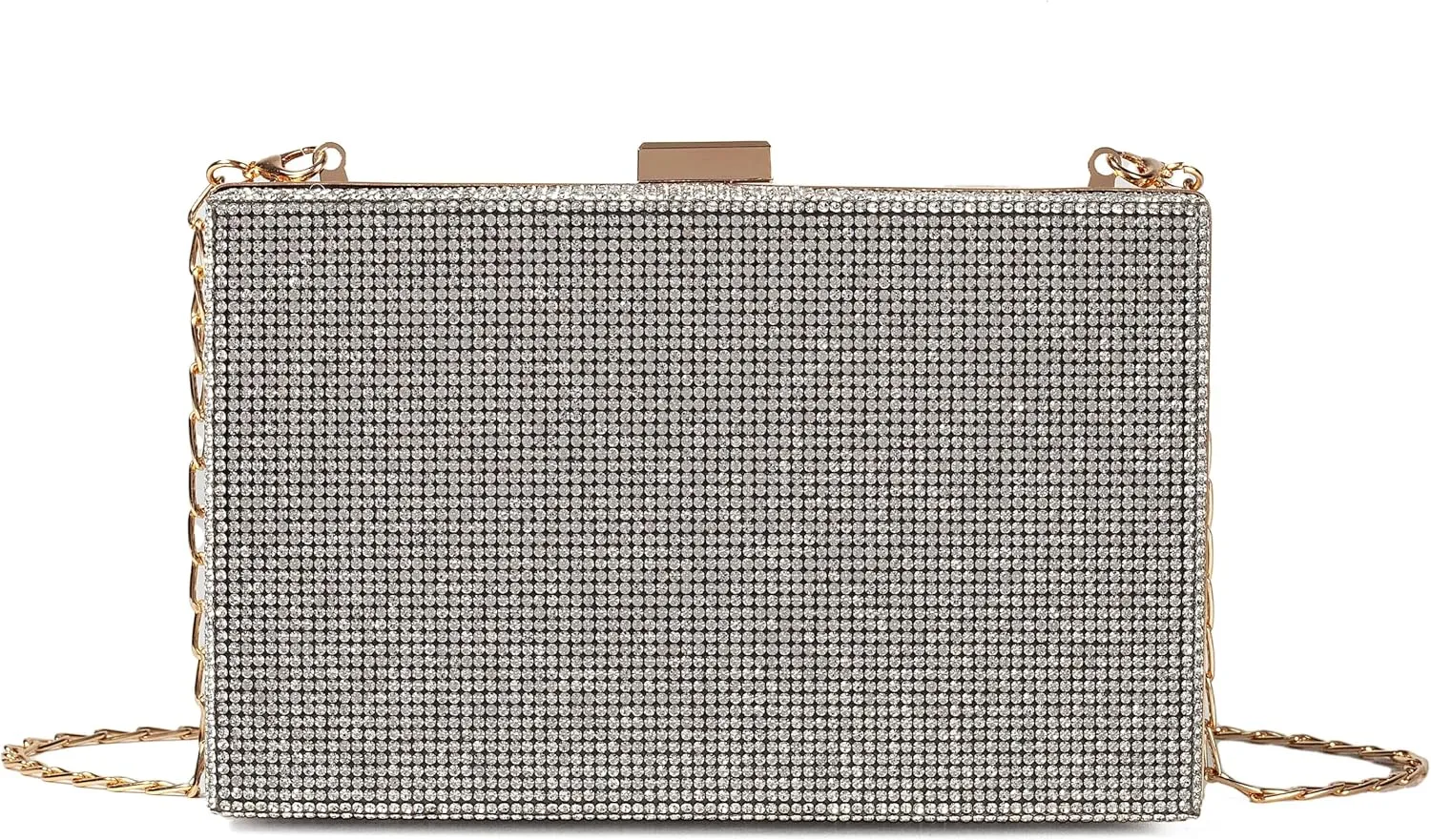 Women Retro Radio Shape Crossbody Bag Rhinestone Metal Vintage Evening Clutch Purses