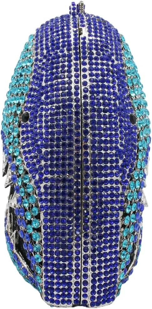 Women Rhinestone Evening Handbag Sparkling Unique Shark Head Design Clutch Trendy Glitter Shoulder Diamond Purse