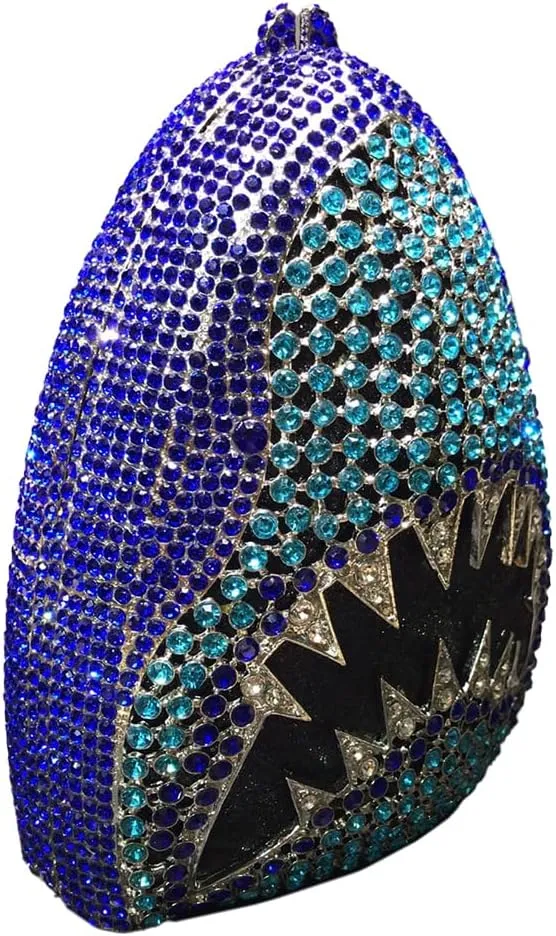 Women Rhinestone Evening Handbag Sparkling Unique Shark Head Design Clutch Trendy Glitter Shoulder Diamond Purse