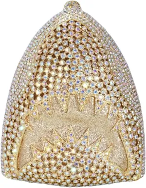 Women Rhinestone Evening Handbag Sparkling Unique Shark Head Design Clutch Trendy Glitter Shoulder Diamond Purse
