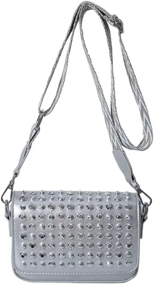 Women Rivet Crossbody Bag Handbag Purse Clutch Small Leather Satchel Studded Shoulder Tote Bag Top-handle Bag Y2K Punk Purse