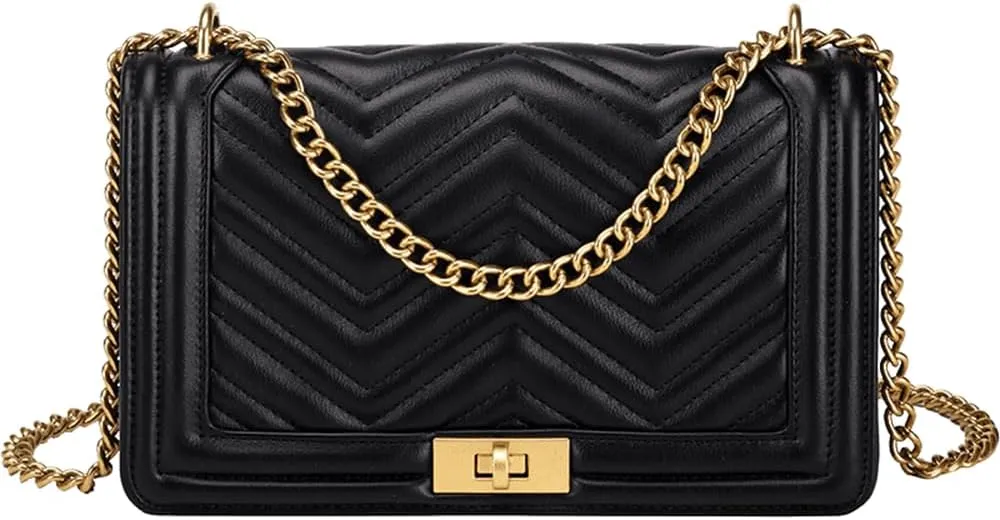 Women Satchel Handbags Quilted Crossbody Bags PU Leather Ladies Shoulder Bag Chain Strap Clutch Purse