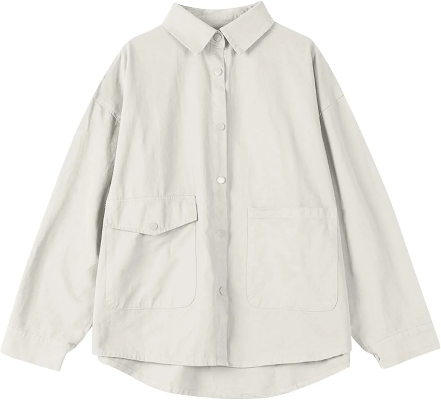 Women's 2024 Cotton Linen V Neck Button Down Shirts Long/Roll Up Sleeve Casual Collared Work Blouse Top with Pockets