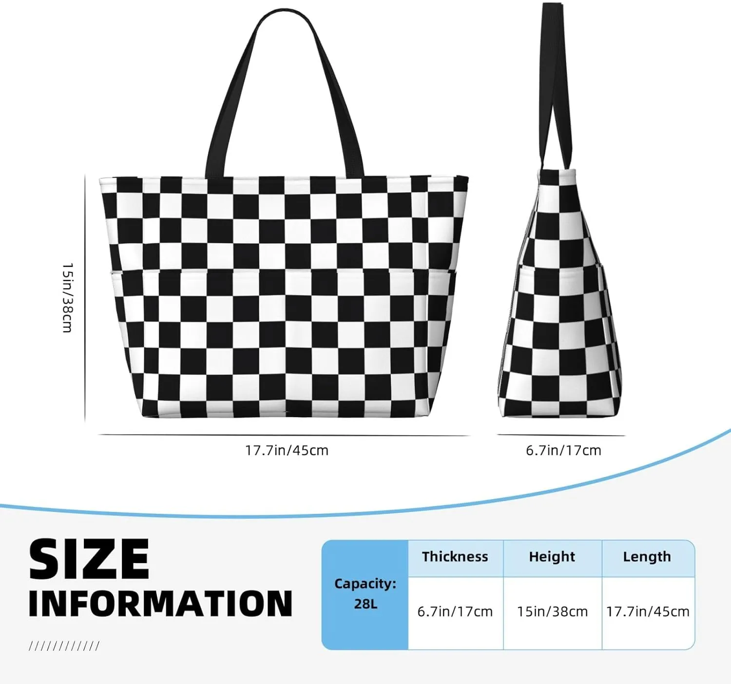 Women's Beach Travel Bags Large Waterproof Tote Bag with Pockets Sandproof Handbag for Beach Gym Vacation