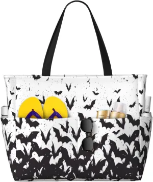 Women's Beach Travel Bags Large Waterproof Tote Bag with Pockets Sandproof Handbag for Beach Gym Vacation