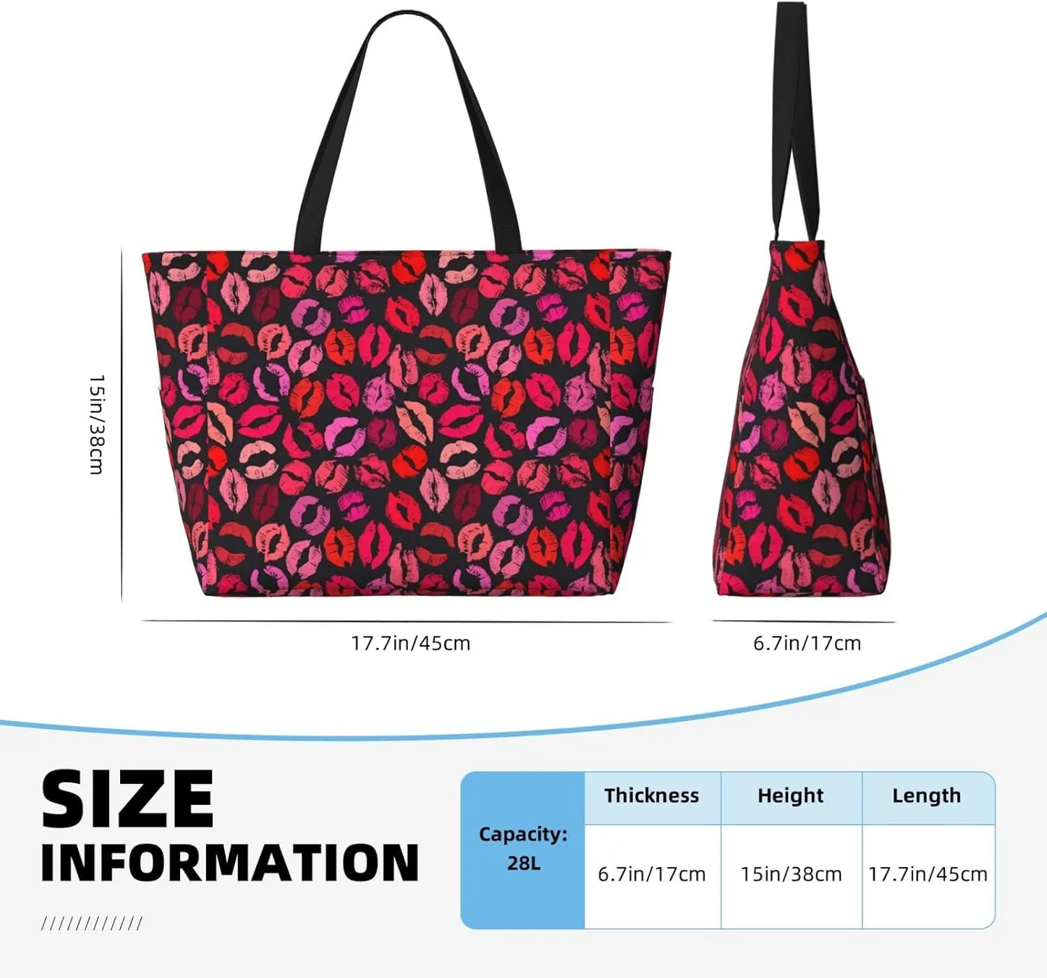 Women's Beach Travel Bags Large Waterproof Tote Bag with Pockets Sandproof Handbag for Beach Gym Vacation
