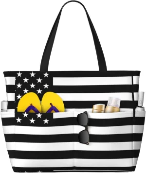 Women's Beach Travel Bags Large Waterproof Tote Bag with Pockets Sandproof Handbag for Beach Gym Vacation
