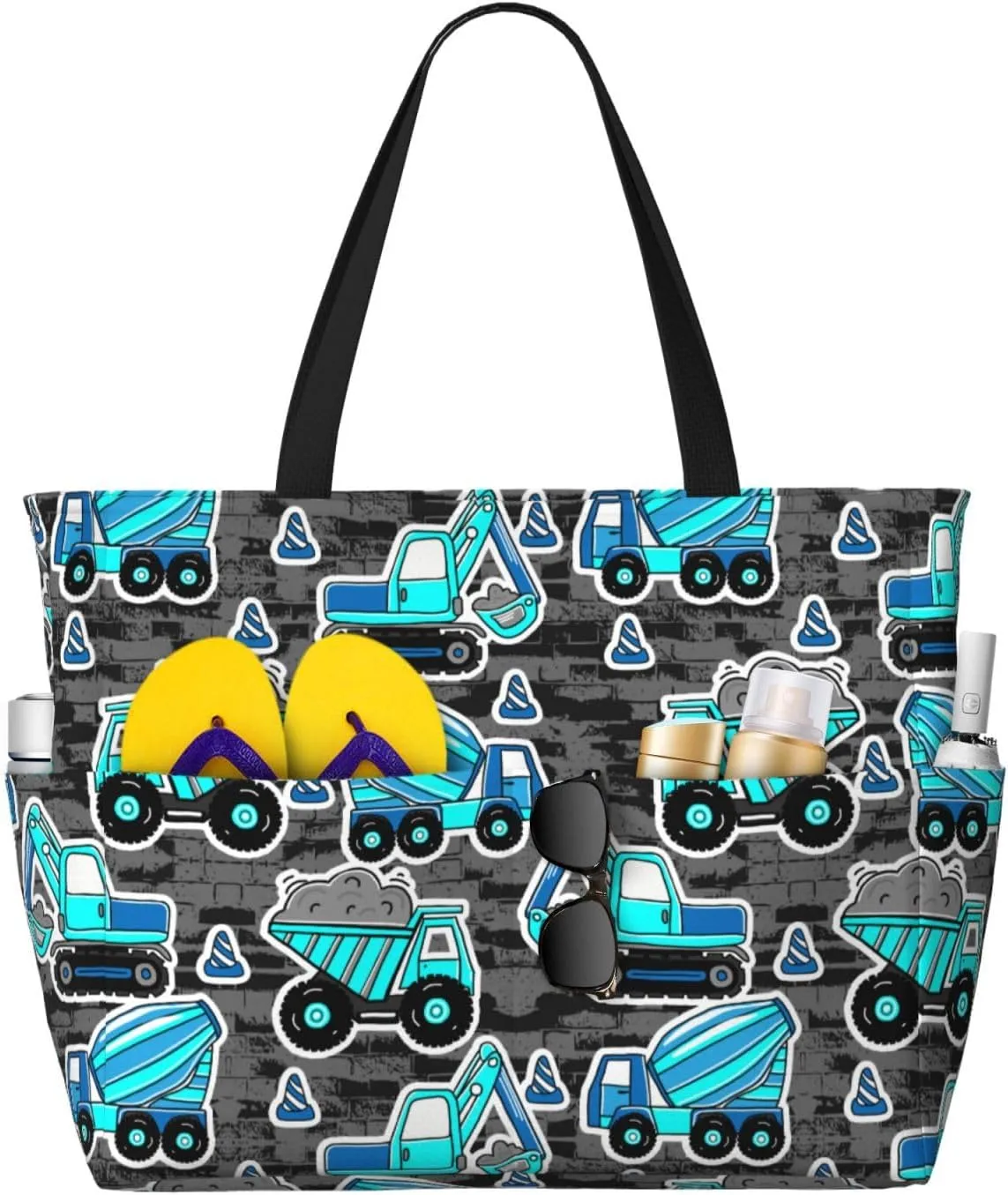 Women's Beach Travel Bags Large Waterproof Tote Bag with Pockets Sandproof Handbag for Beach Gym Vacation