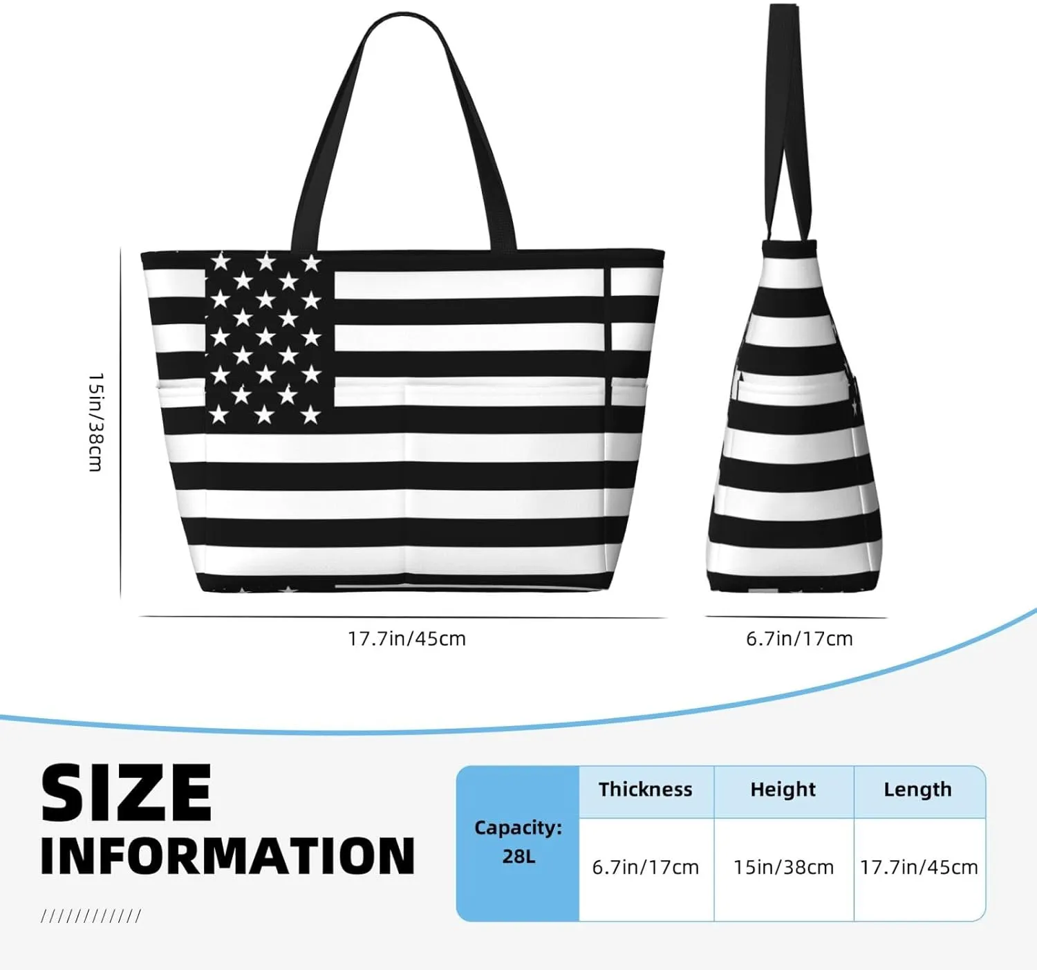 Women's Beach Travel Bags Large Waterproof Tote Bag with Pockets Sandproof Handbag for Beach Gym Vacation