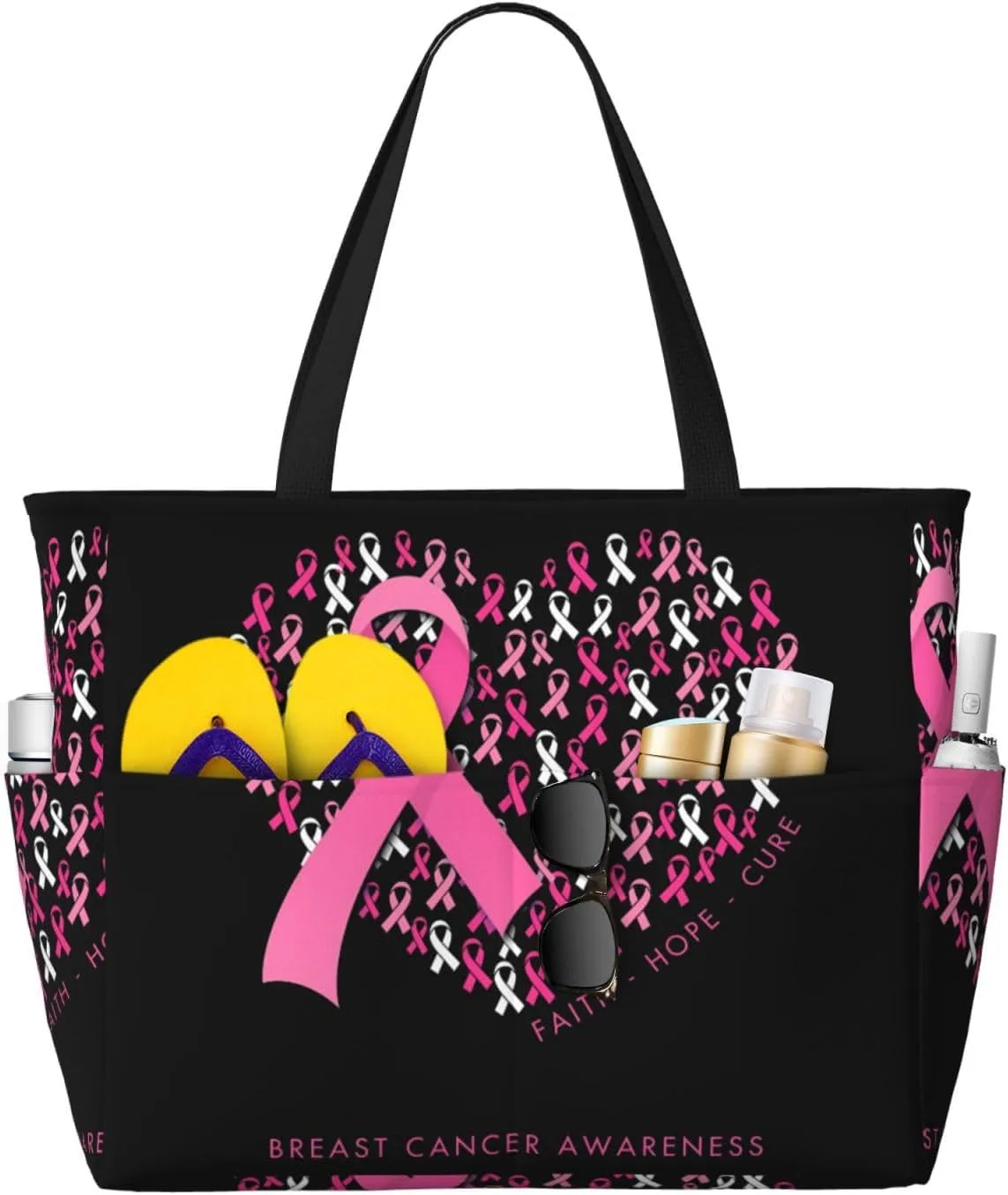 Women's Beach Travel Bags Large Waterproof Tote Bag with Pockets Sandproof Handbag for Beach Gym Vacation