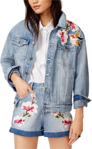 Women's Blossom Patch Jacket, Vintage Blue, Large