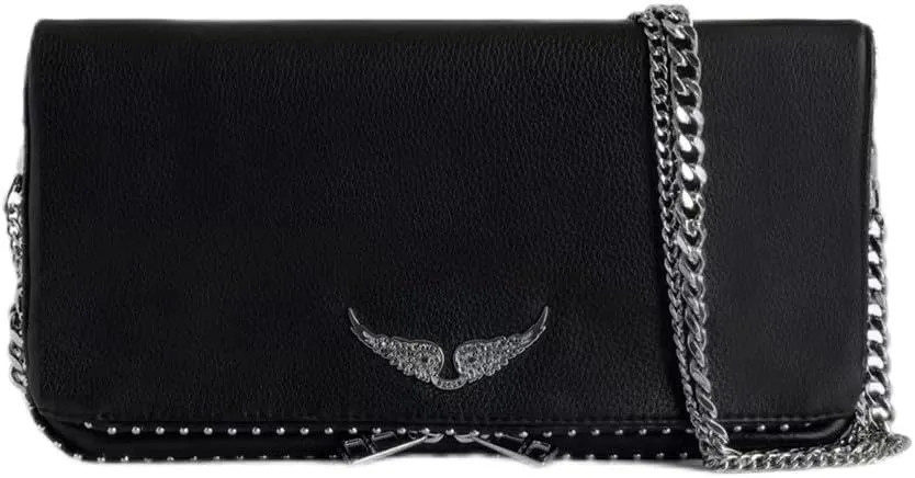 Women's Casual Leather Stud Chain Crossbody Shoulder Bag Clutch Bag
