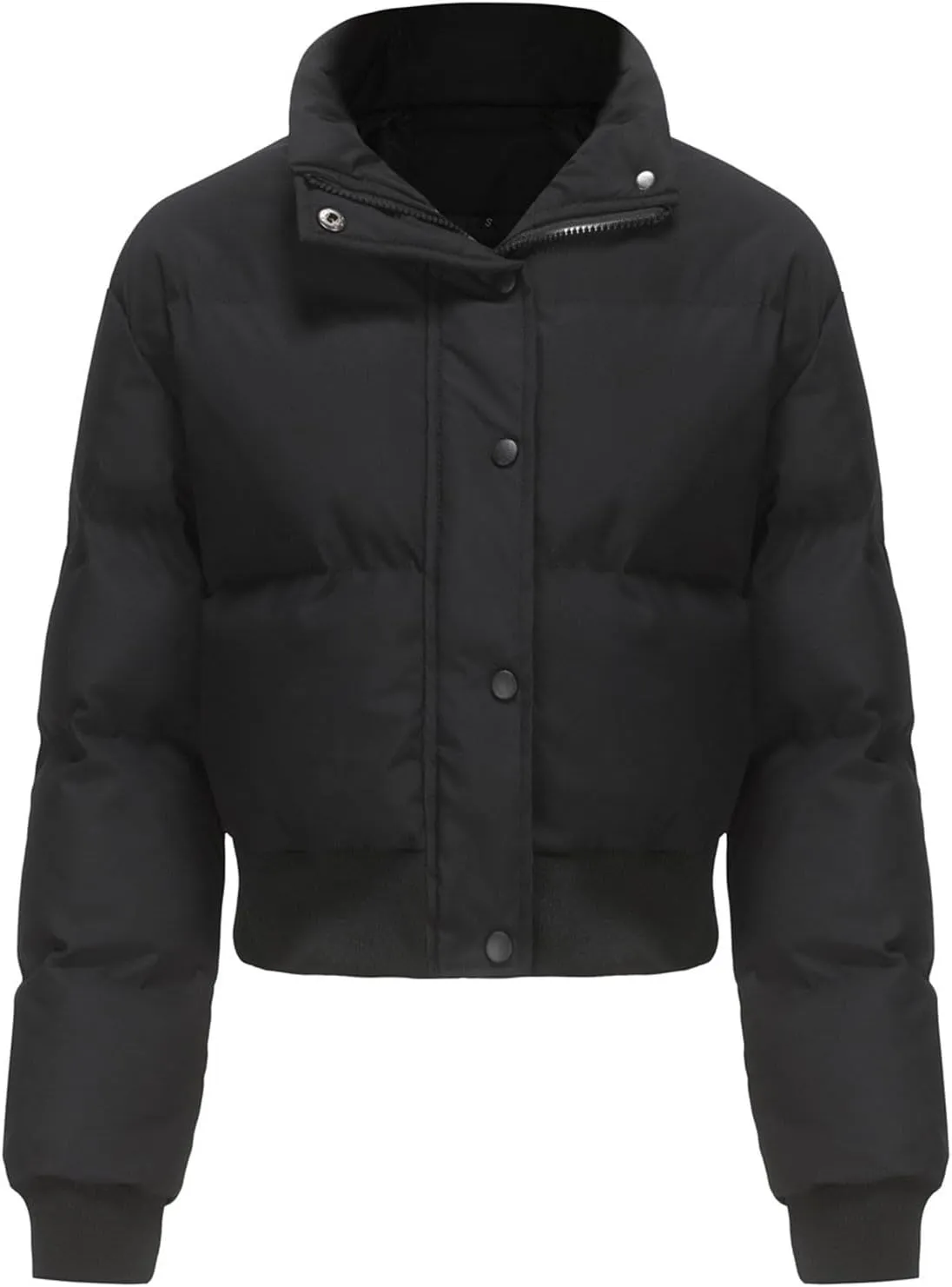 Women's Crop Puffer Vest Sleeveless Winter Cropped Stand Collar Warm Padded Puffer Jacket Lightweight Y2k with Pocket