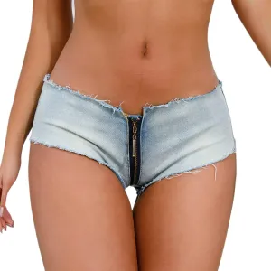 Women's Denim Shorts Low Waist High Cut Party Nightclub Mini Booty Sexy Jean Short Clubwear