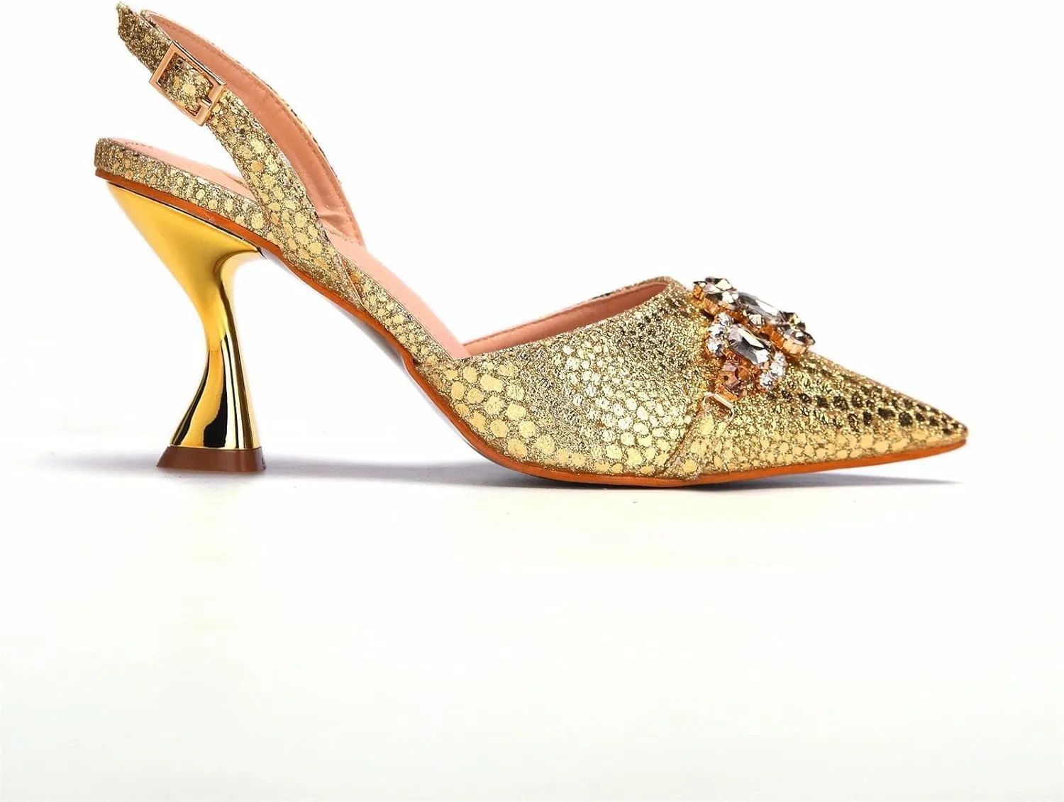 Womens Designer Nigerian Party Shoes and Purse Matching Set with Shinning Rhinestones Wedding High Heels Formal Wear