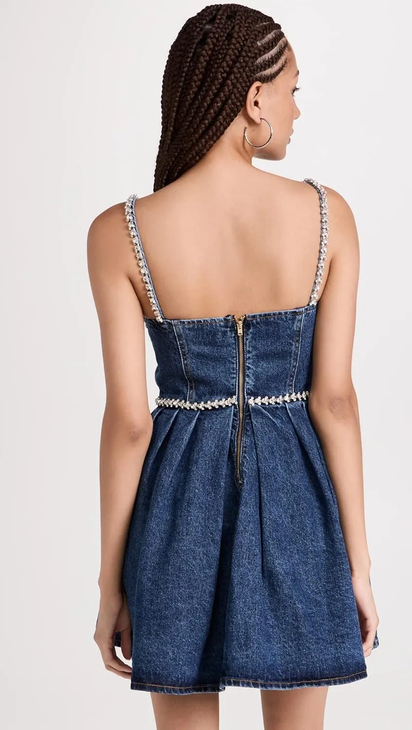 Women's Diamante Detail Denim Mini Dress