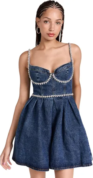 Women's Diamante Detail Denim Mini Dress