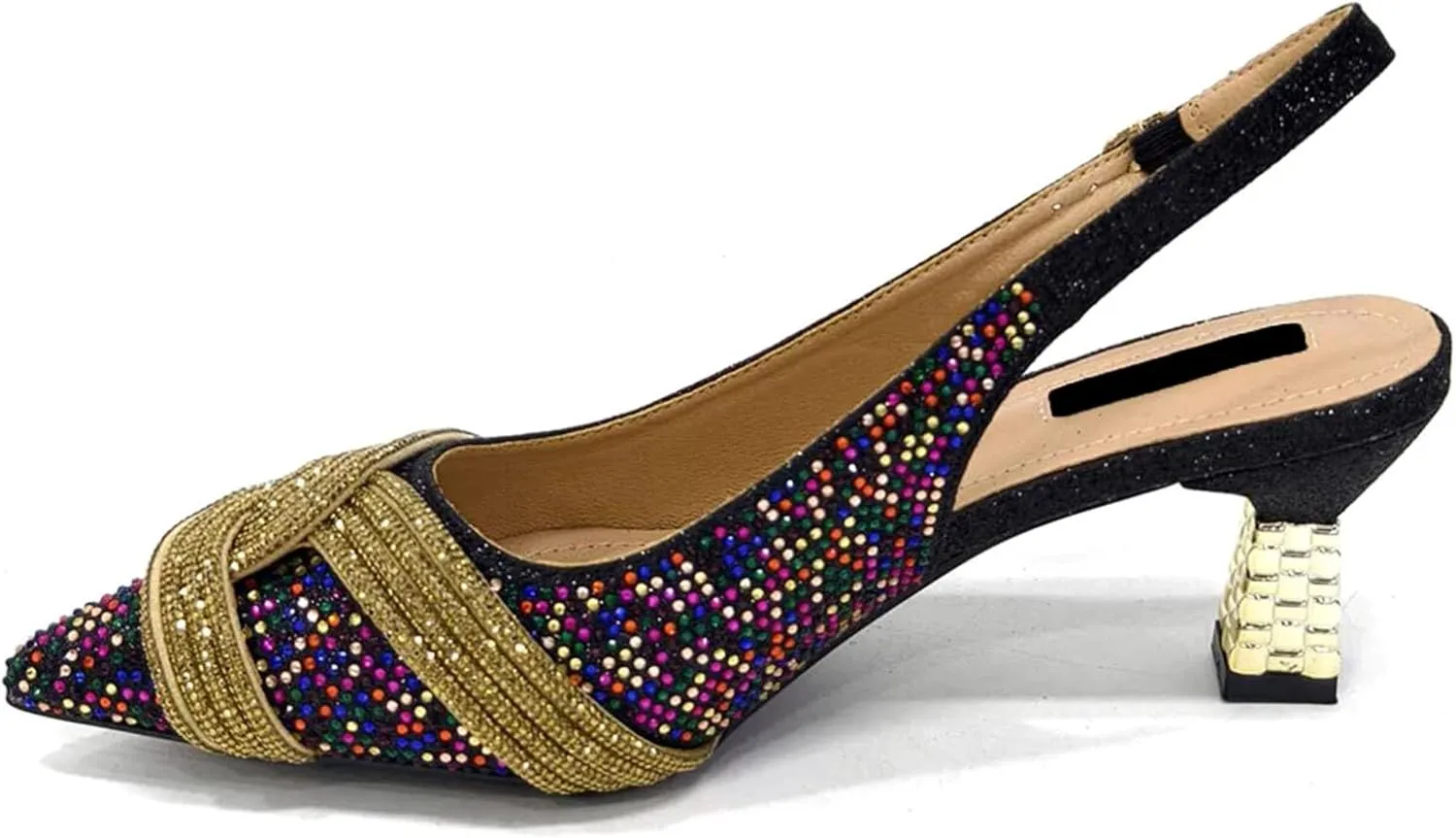 Women’s Elegant Crystal Decorated Wedding Shoes and Purse Combo Luxury Heels for Formal Dinners and Receptions