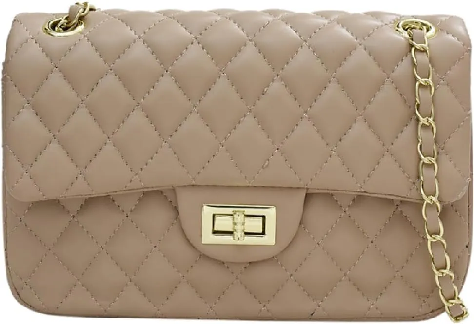 Women's Elegant Quilted Design Cute Shoulder Bag,Fashionable Chain Strap Crossbody Bag for Women & Girls