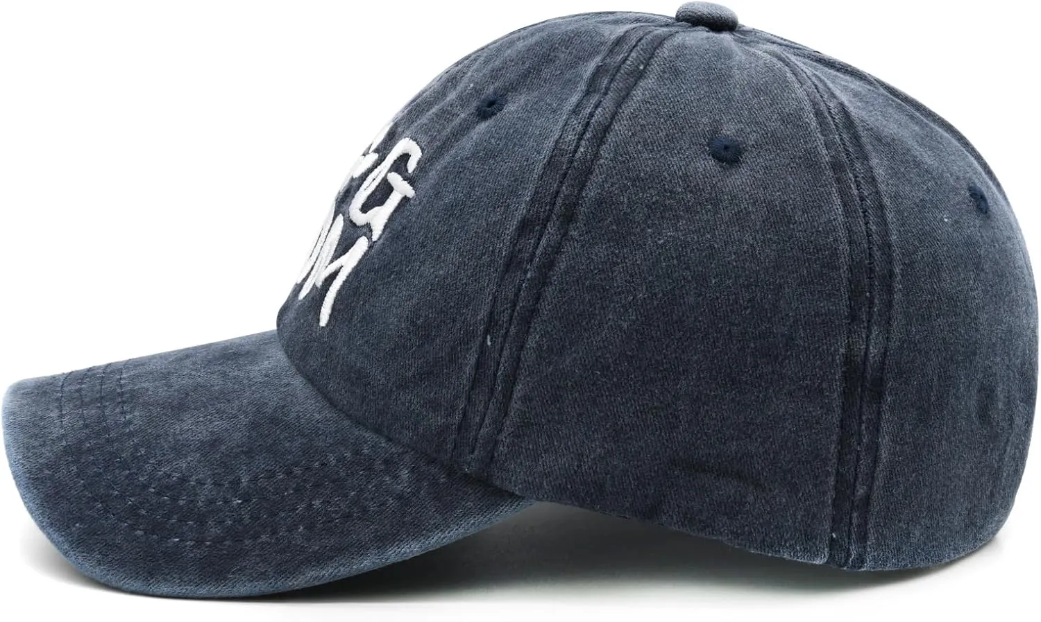 Women's Embroidered Dog Mom Hat Adjustable Denim Baseball Cap