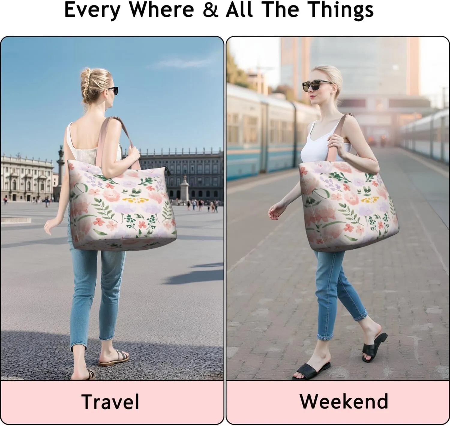 Women's Extra Large Weekender Travel Bag Carry on Canvas Duffel Bag Hospital Delivery Waterproof Overnight Tote