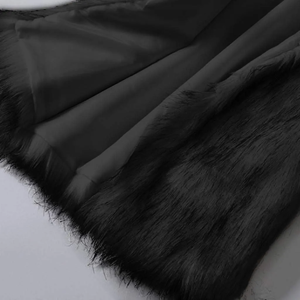 Womens Faux Fur Coat Casual Loose Sleeveless Vest Fuzzy Fleece Lapel Collar Jackets Winter Windproof Outerwear