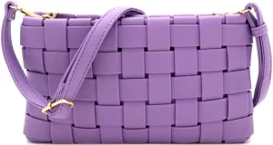 Womens Girls Gold Chain Accent Vegan Leather Clutch Purse Tote Handbag Crossbody