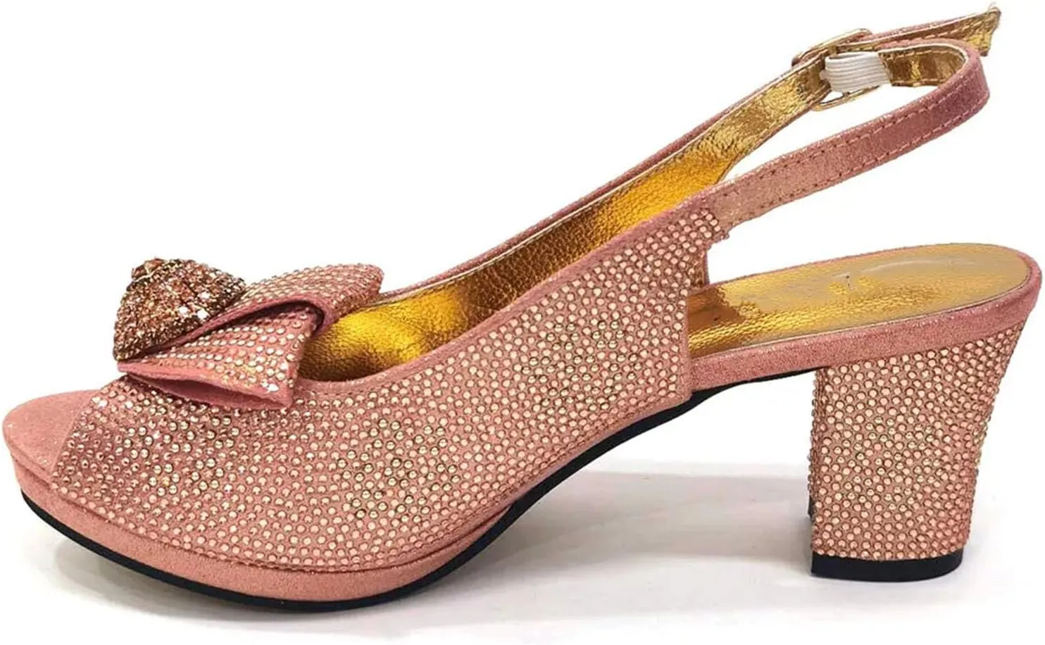 Women’s Italian Inspired Crystal Accented Wedding Shoes and Clutch Set Pointed Toe High Heels for Bride
