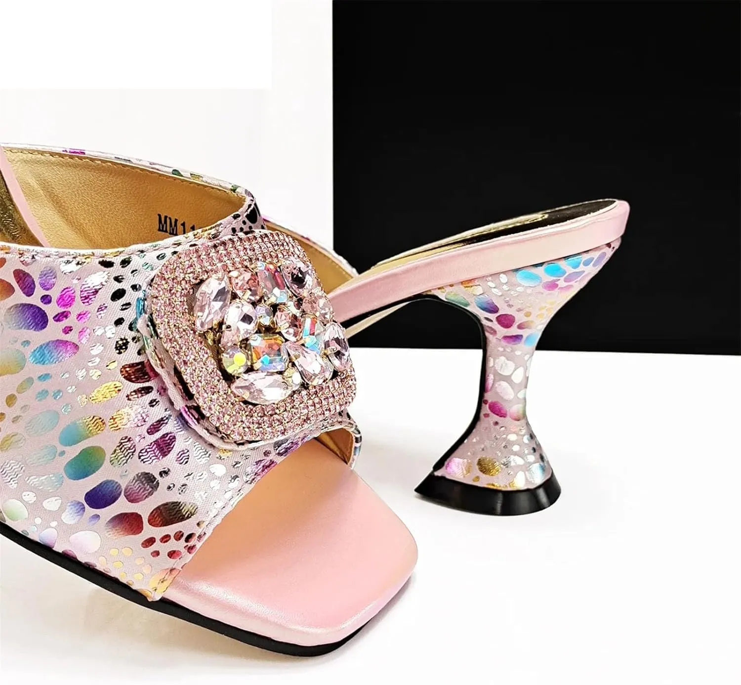 Womens Luxury Italian Style Evening Shoes and Purse Set Sparkly Crystal Accented Heels for Formal Wear