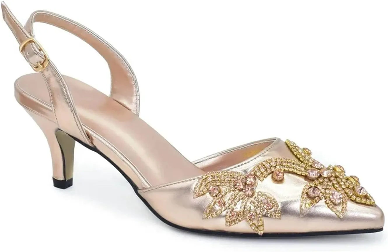 Women’s Luxury Wedding Celebration Shoes and Clutch Bag Set Italian Style Crystal Decorated Heels for Formal