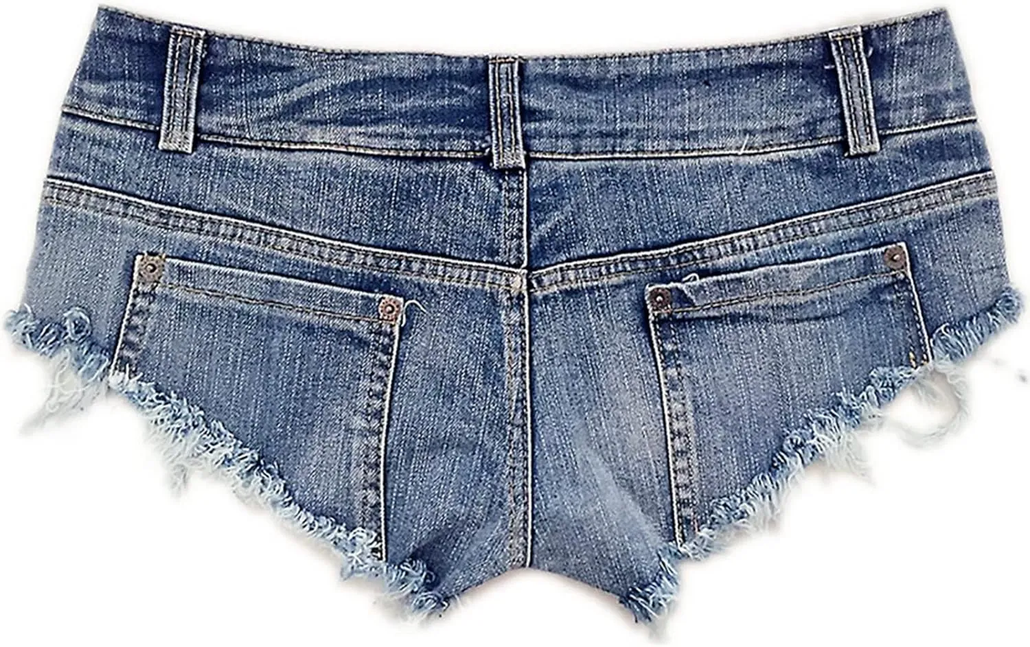 Women's Mini Shorts Denim Stretch Cut Low Rise Hot Pants