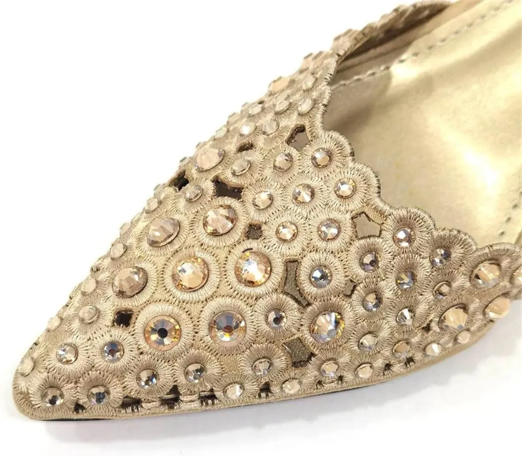 Women’S Party Shoes and Bag Set Luxury Pointed Toe High Heels Slingbacks Pumps