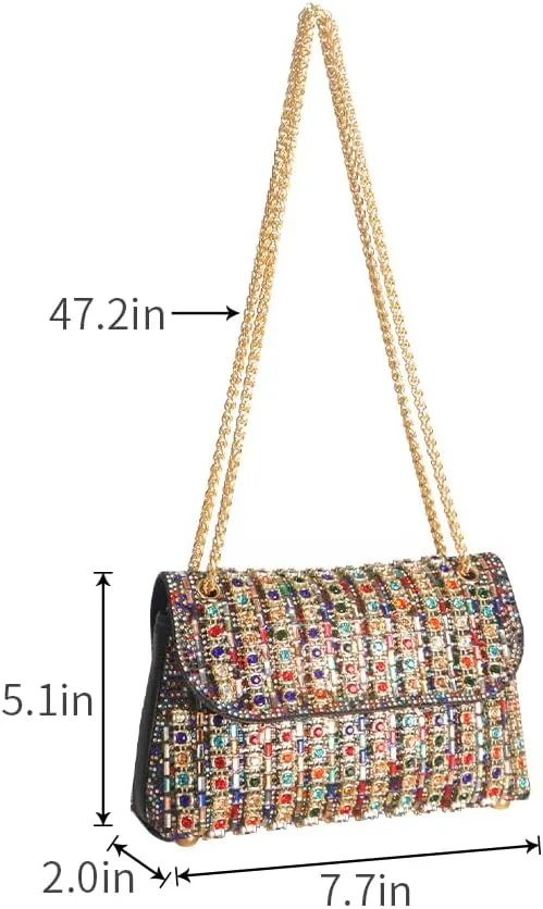 Women's Rhinestone Purse Luxury Diamond Shining Crossbody bag,matched with evening dress, long skirt, party, evening.