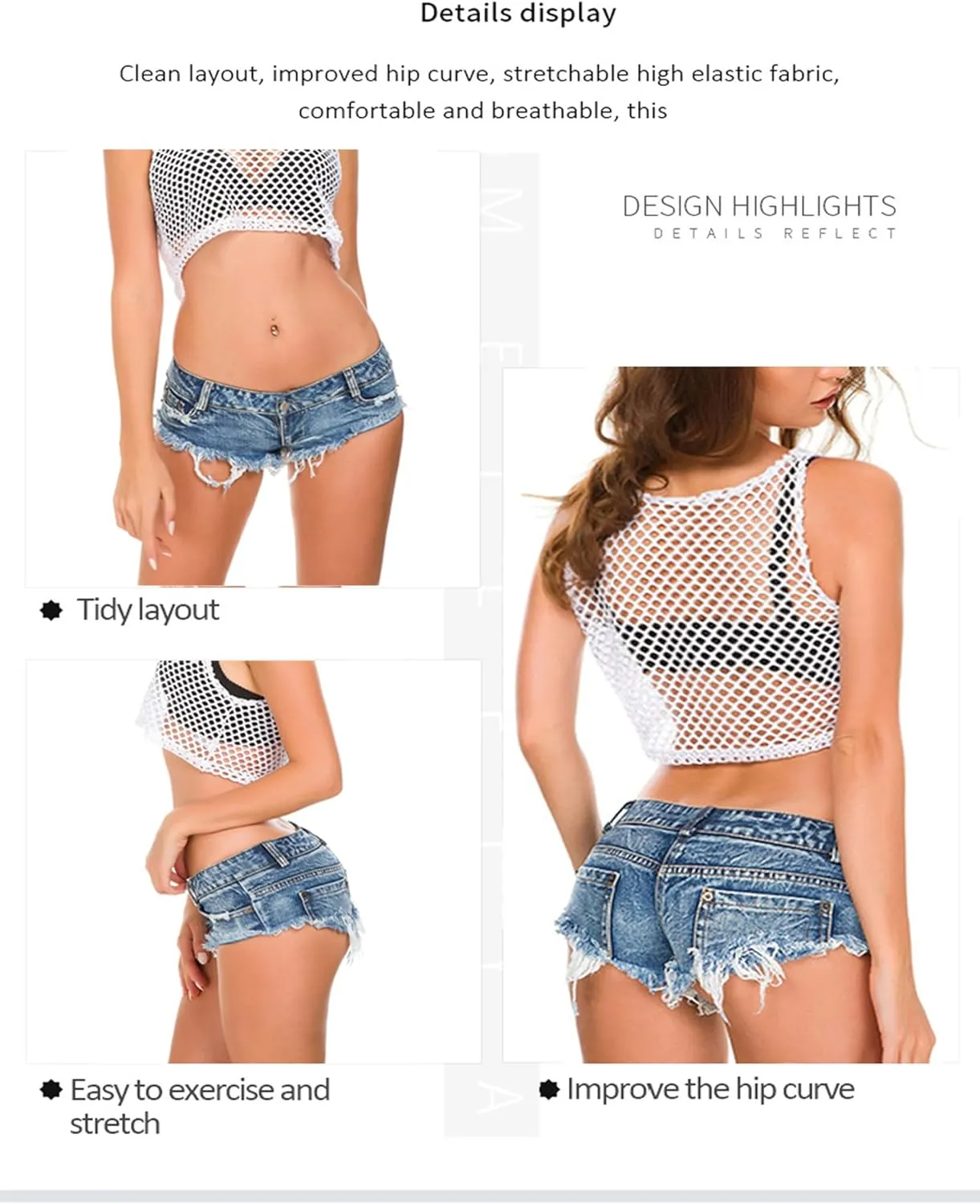 Women's Ripped Distressed Skinny Denim Shorts Sexy Ripped Jean Hot Pants Shorts for Women