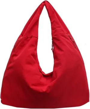 Women's solid color textured drape handbag, large capacity simple fashion shoulder bag, multifunctional work and daily use