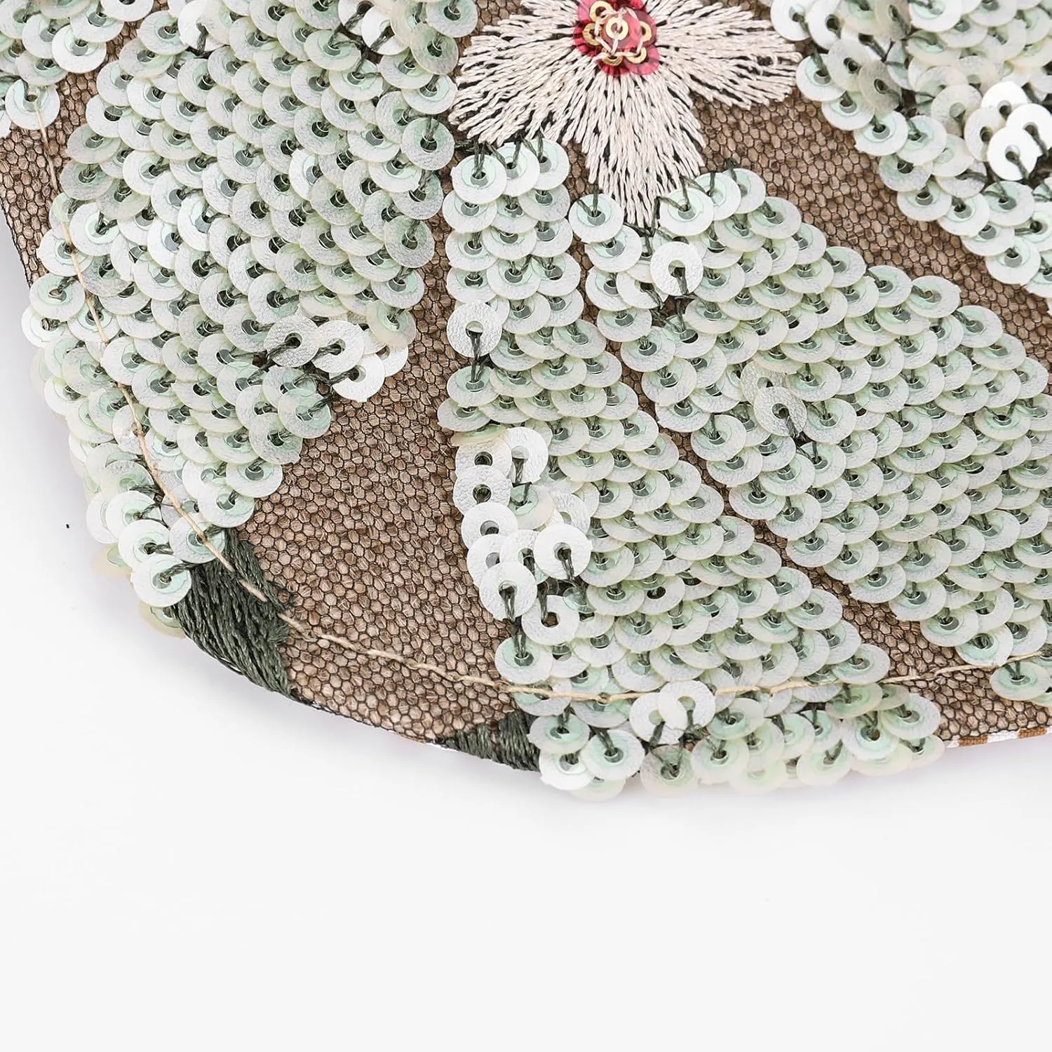 Women’s Straw Clutch Bag with Floral Embroidery and Sequins Elegant Evening Purse for Wedding Travel