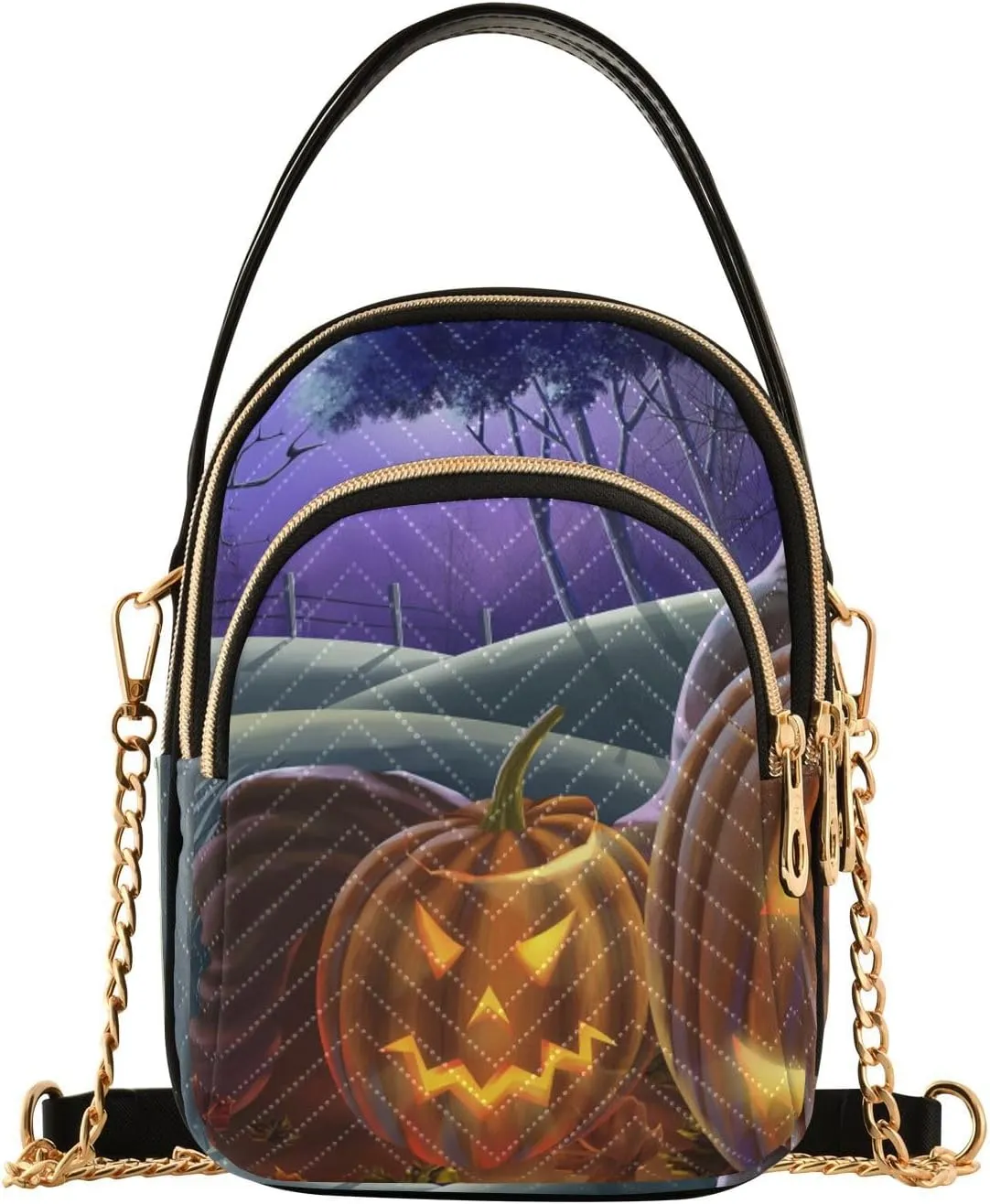 Women's Wave Cross Body Chest Bag, 52 inch Gold Chain Shoulder Handbag Purse