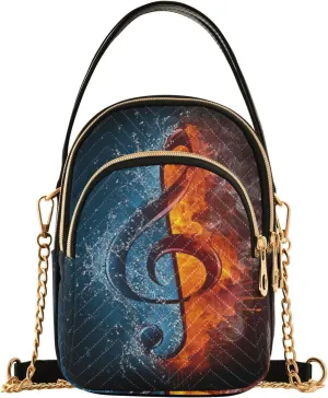 Women's Wave Cross Body Chest Bag, 52 inch Gold Chain Shoulder Handbag Purse