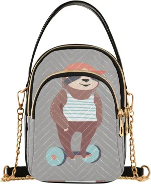Women's Wave Cross Body Chest Bag, 52 inch Gold Chain Shoulder Handbag Purse