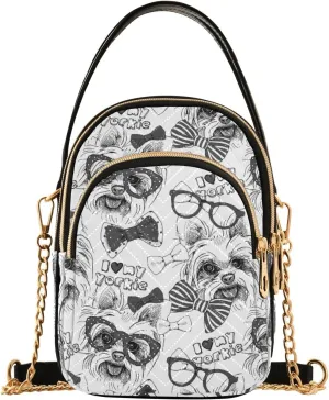 Women's Wave Cross Body Chest Bag, 52 inch Gold Chain Shoulder Handbag Purse